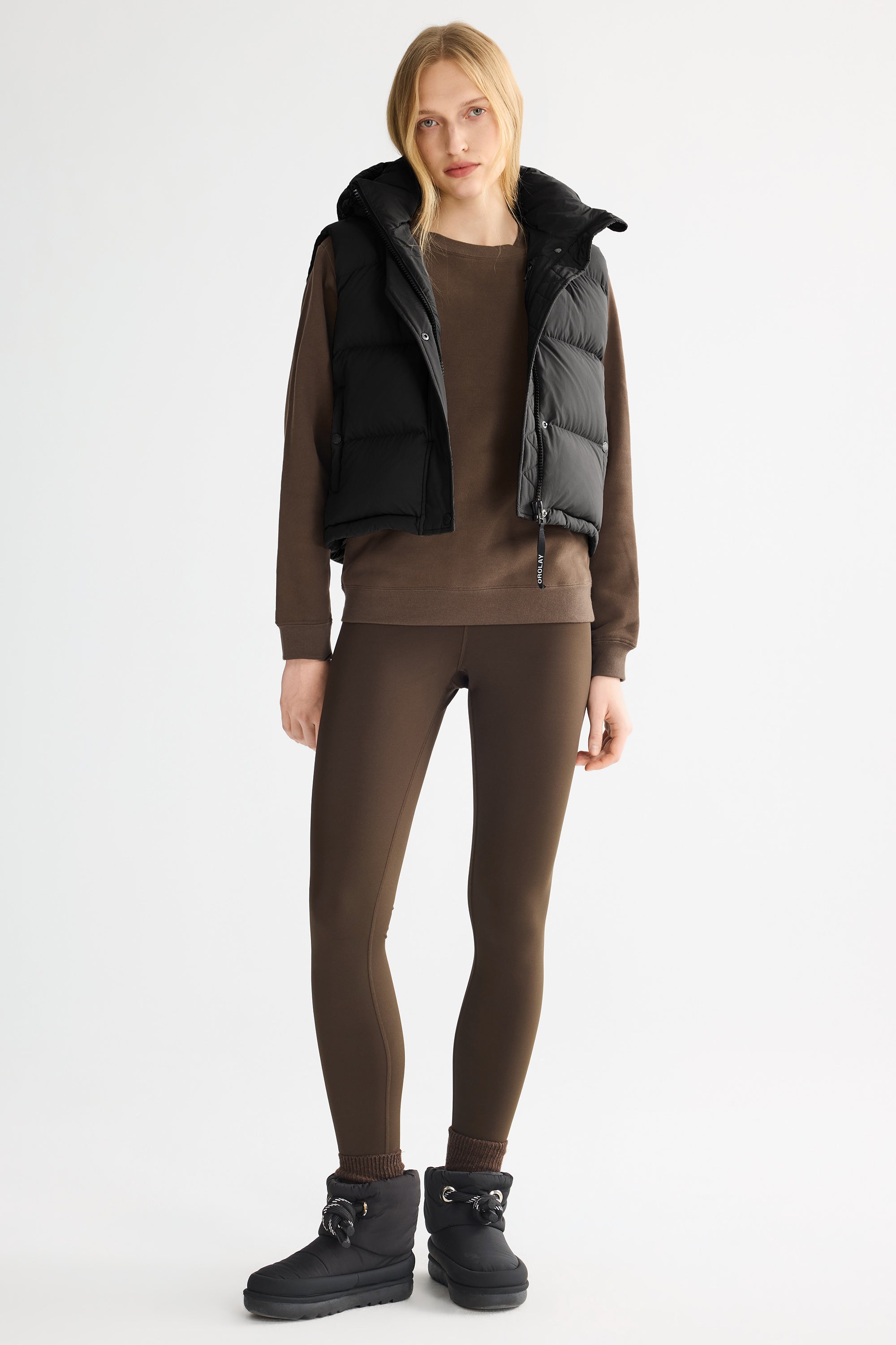 Orolay-Aurora Hooded Puffer Vest-#color_Black