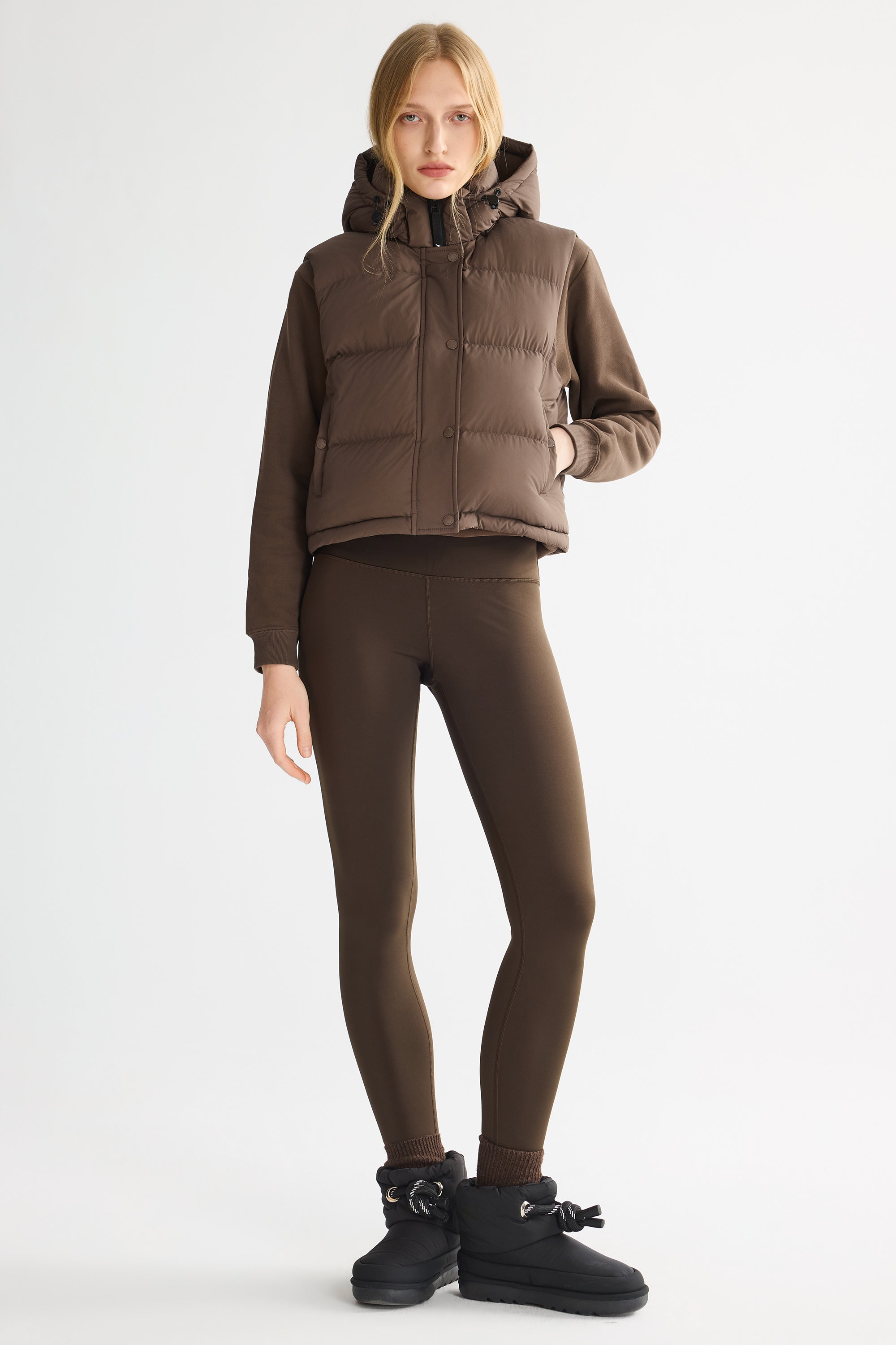 Orolay-Aurora Hooded Puffer Vest-#color_Coffee