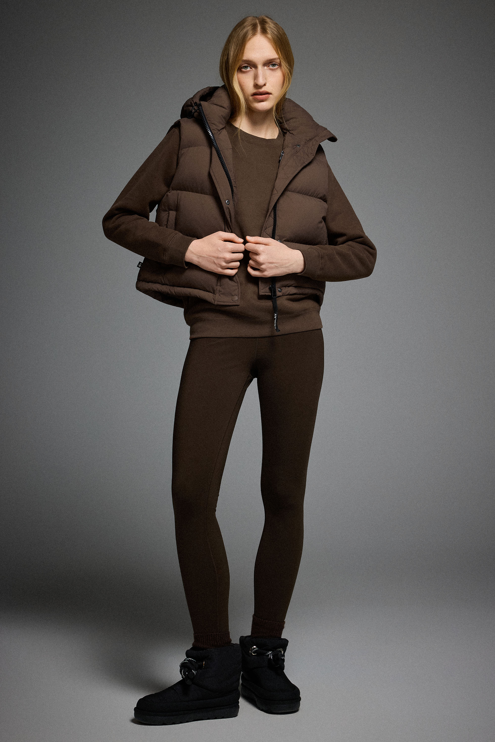 Orolay-Aurora Hooded Puffer Vest-#color_Coffee