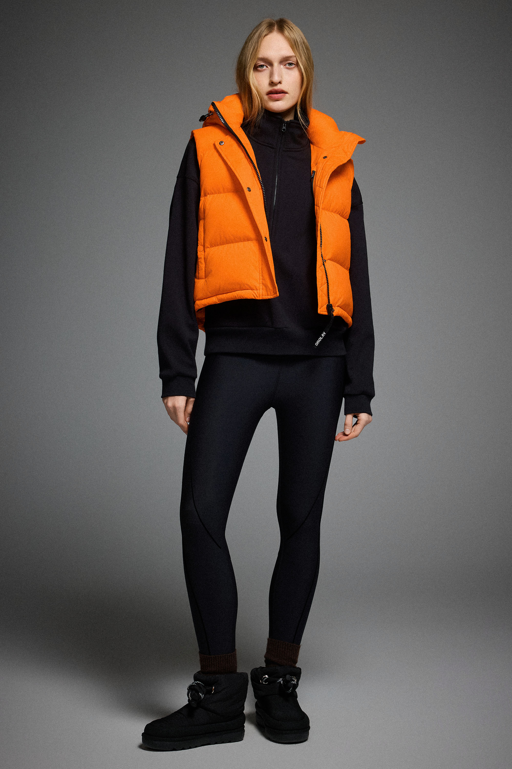 Orolay-Aurora Hooded Puffer Vest-#color_Bright Marigold