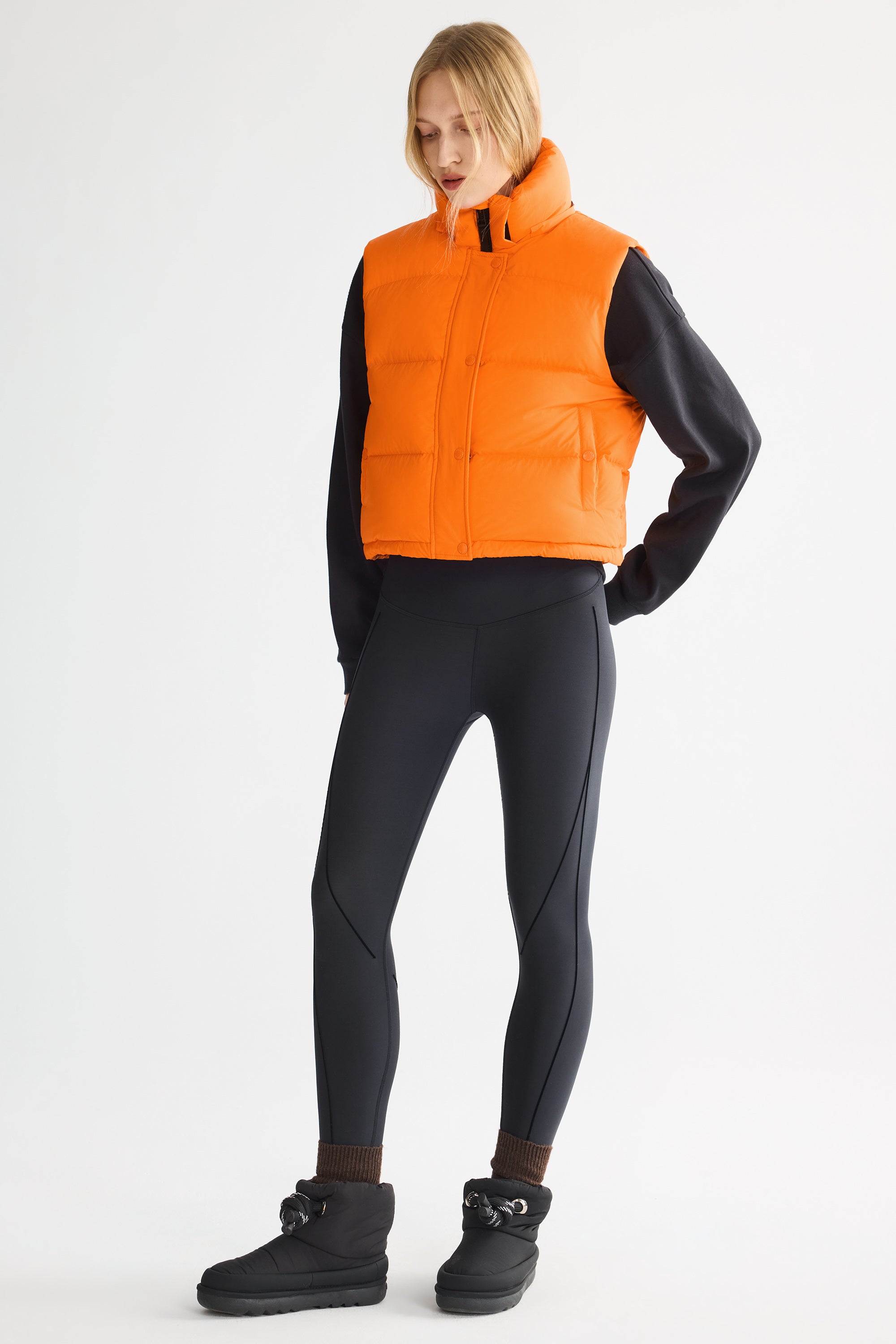 Orolay-Aurora Hooded Puffer Vest-#color_Bright Marigold