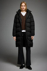 Orolay-Aurora Long Detachable Hooded Down jacket-#color_Black