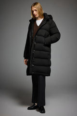 Orolay-Aurora Long Detachable Hooded Down jacket-#color_Black
