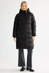 Orolay-Aurora Long Detachable Hooded Down jacket-#color_Black