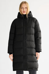 Orolay-Aurora Long Detachable Hooded Down jacket-#color_Black