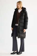 Orolay-Aurora Long Detachable Hooded Down jacket-#color_Black