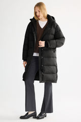Orolay-Aurora Long Detachable Hooded Down jacket-#color_Black