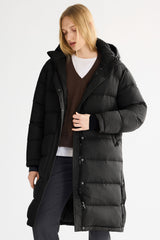 Orolay-Aurora Long Detachable Hooded Down jacket-#color_Black