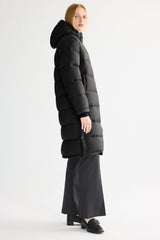 Orolay-Aurora Long Detachable Hooded Down jacket-#color_Black