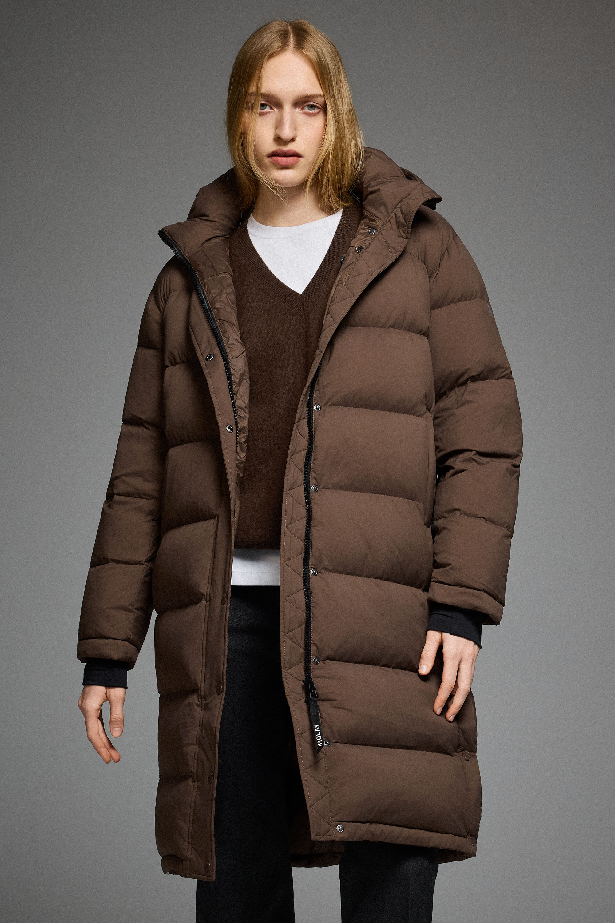 Orolay-Aurora Long Detachable Hooded Down jacket #color_coffee