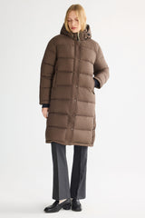 Orolay-Aurora Long Detachable Hooded Down jacket #color_coffee
