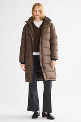 Orolay-Aurora Long Detachable Hooded Down jacket #color_coffee