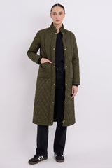 BarnForm Long Lightweight Trench Jacket #color_olive