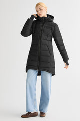 Orolay Slant Pocket Zip up Puffer Down Coat women #color_black