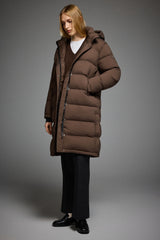 Orolay-Aurora Long Detachable Hooded Down jacket #color_coffee