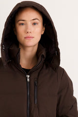 Full-Length Belted Hooded Down Jacket Orolay #color_coffee