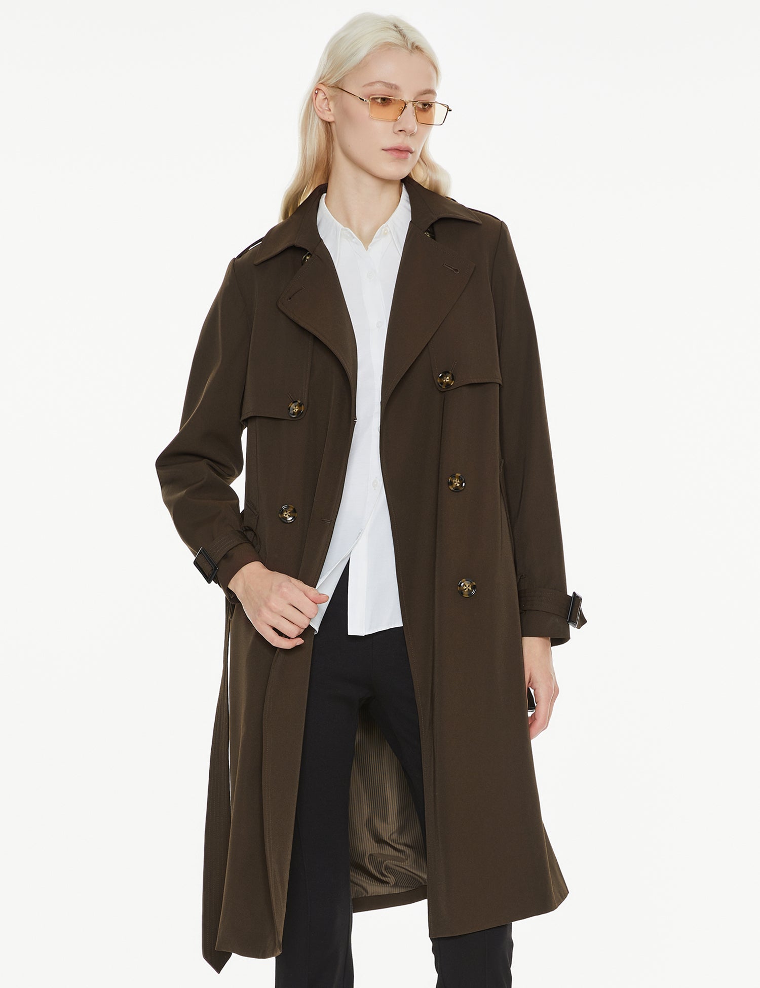 Classic Double-Breasted Lapel Hudson Trench #color_coffee