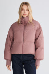 Down Coat-Orolay-Puff-O Classics Short Oversized Down Coat-#color_ Pink