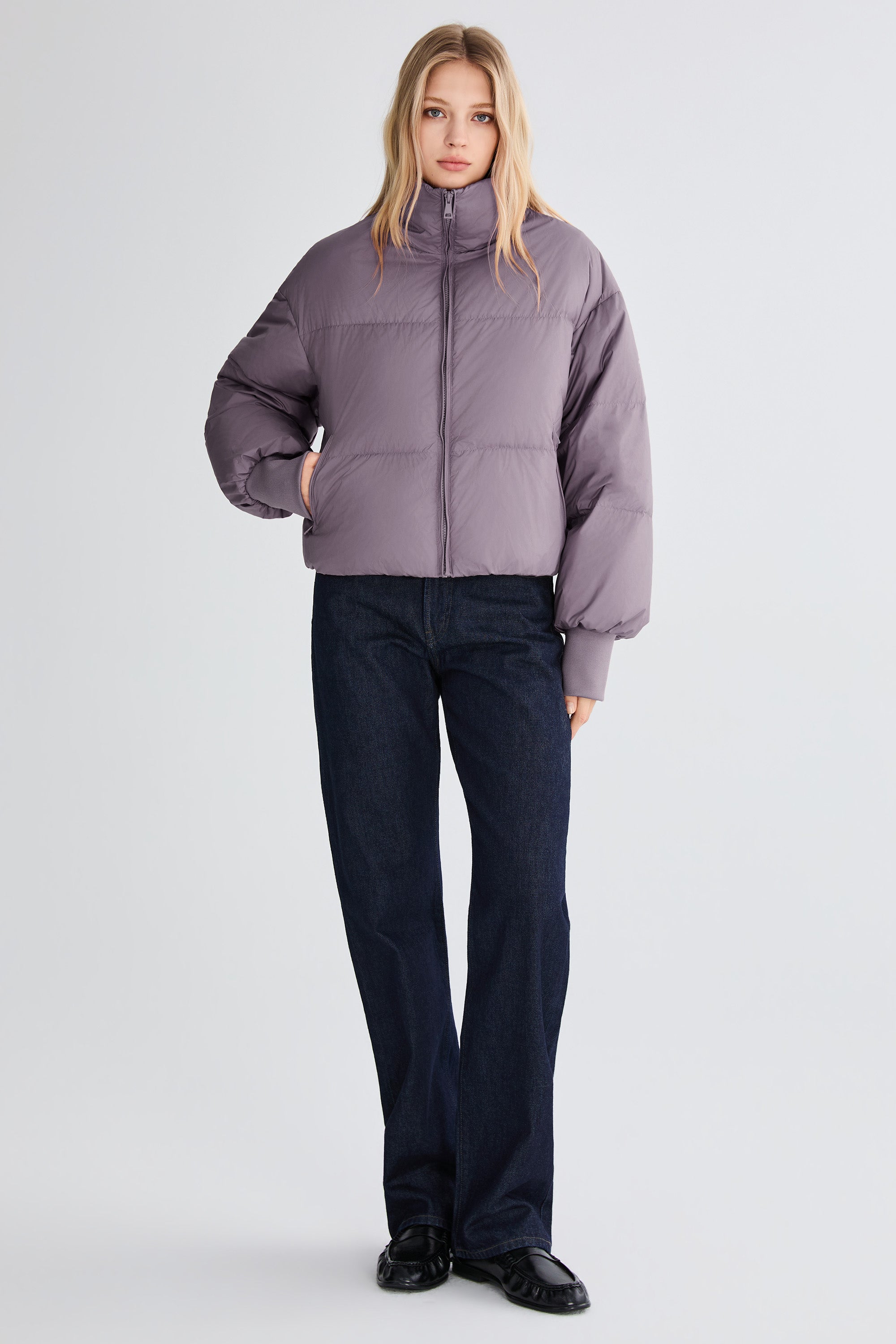 Down Coat-Orolay-Puff-O Classics Short Oversized Down Coat-#color_Sparrow