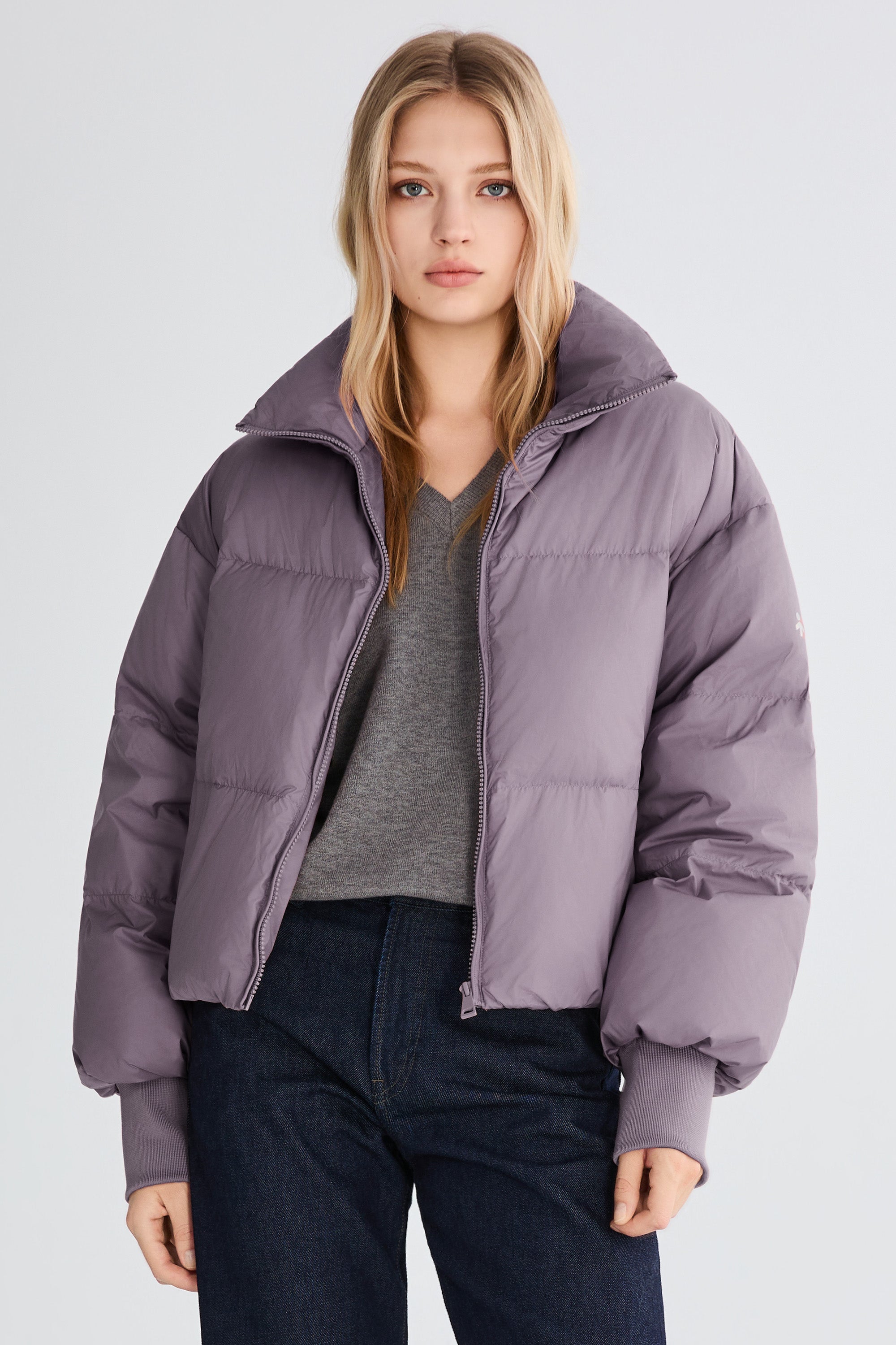 Down Coat-Orolay-Puff-O Classics Short Oversized Down Coat-#color_Sparrow