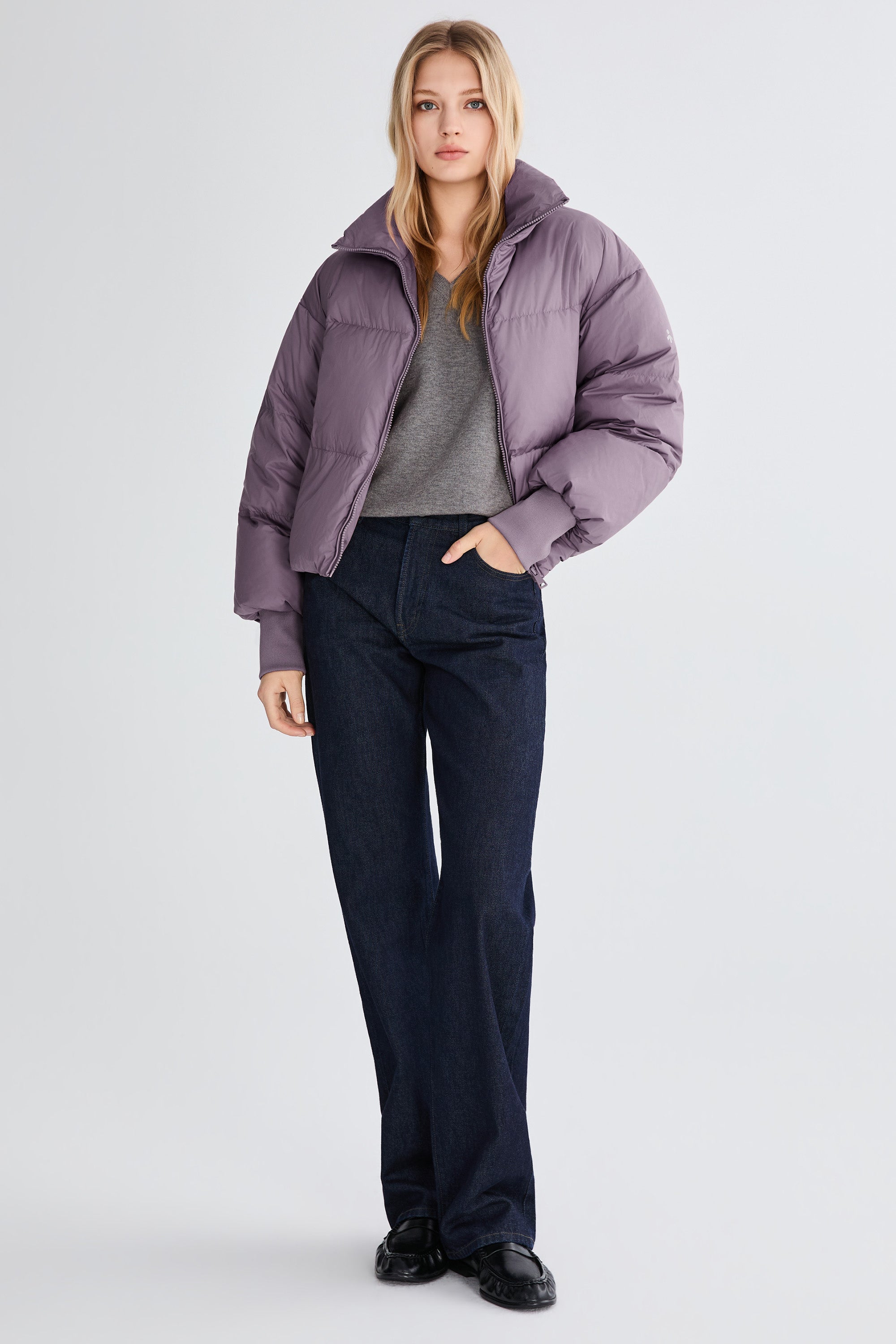 Down Coat-Orolay-Puff-O Classics Short Oversized Down Coat-#color_Sparrow