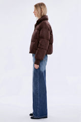 Down Coat-Orolay-Puff-O Classics Short Oversized Down Coat-#color_dark brown