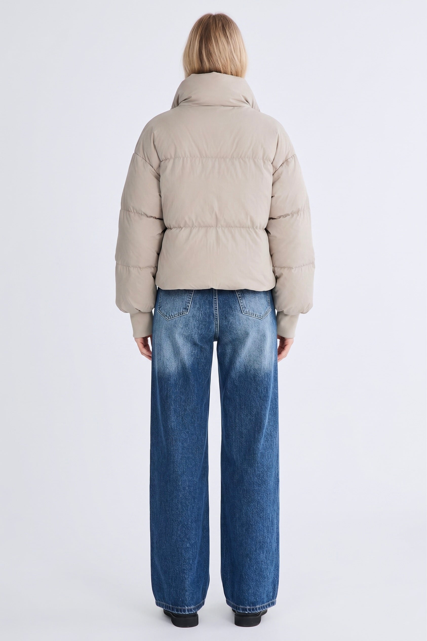 Down Coat-Orolay-Puff-O Classics Short Oversized Down Coat-#color_ Taupe