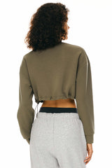 Cropped Casual Sweatshirt - Orolay, #color_Sepia