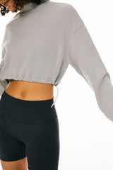 Cropped Casual Sweatshirt - Orolay, #color_Quiet Gray