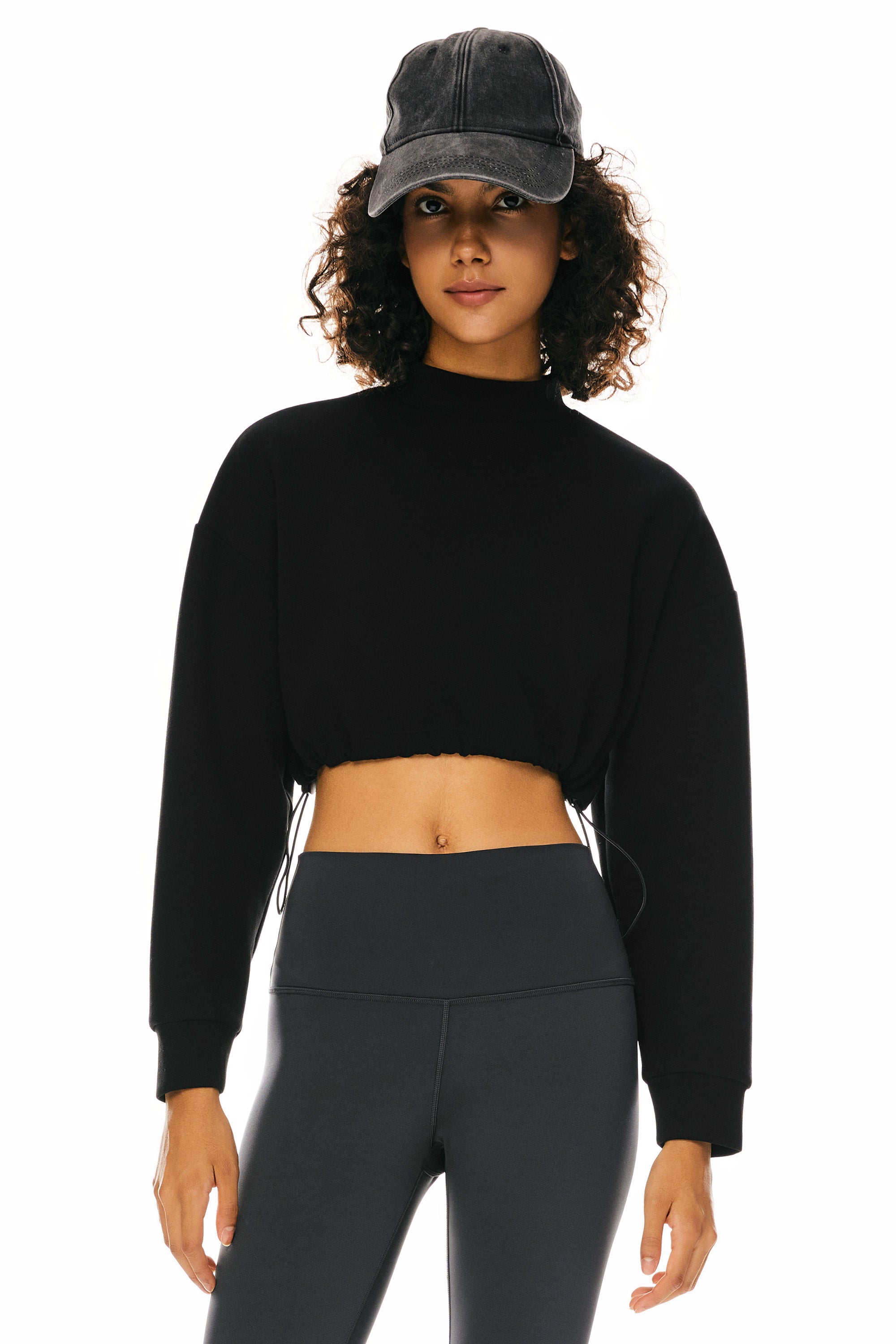 Cropped Casual Sweatshirt - Orolay, #color_Black