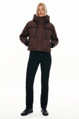orolay Cropped Puffer Jacket Winter Quilted #color_coffee