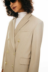 Double-Breasted Suit Blazer - Orolay, #color_Khaki