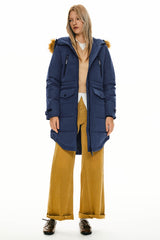 Orolay-Drawstring Hooded Thickened Down Coat-#color_Beacon Blue