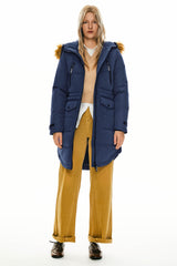 Orolay-Drawstring Hooded Thickened Down Coat-#color_Beacon Blue