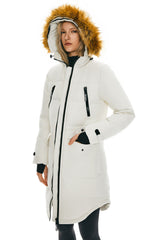 Orolay-Drawstring Hooded Thickened Down Coat-#color_White