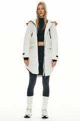 Orolay-Drawstring Hooded Thickened Down Coat-#color_White