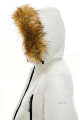 Orolay-Drawstring Hooded Thickened Down Coat-#color_White