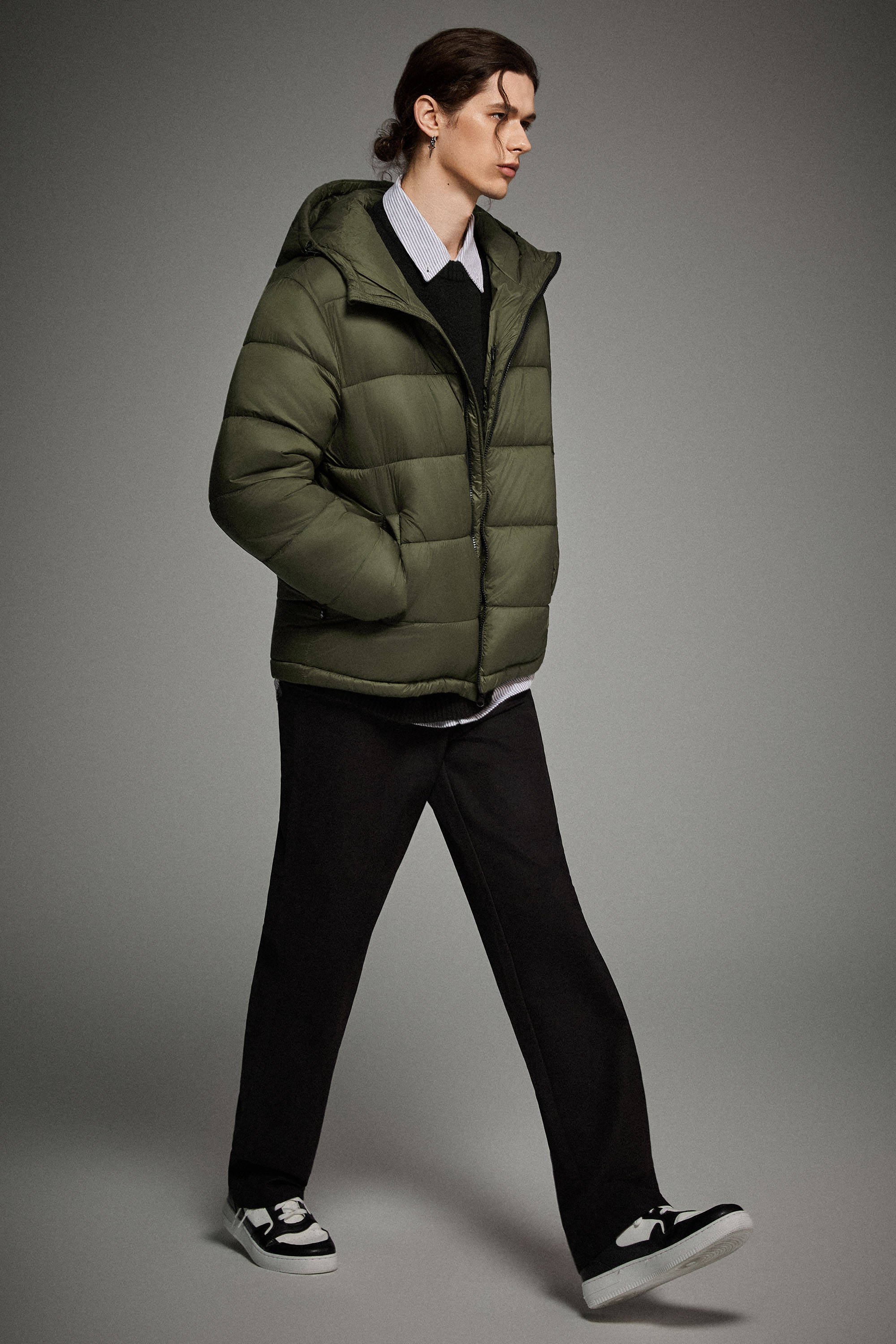 Essential Hooded Puffer Jacket with Quilted Finish OROLAY #color_olive