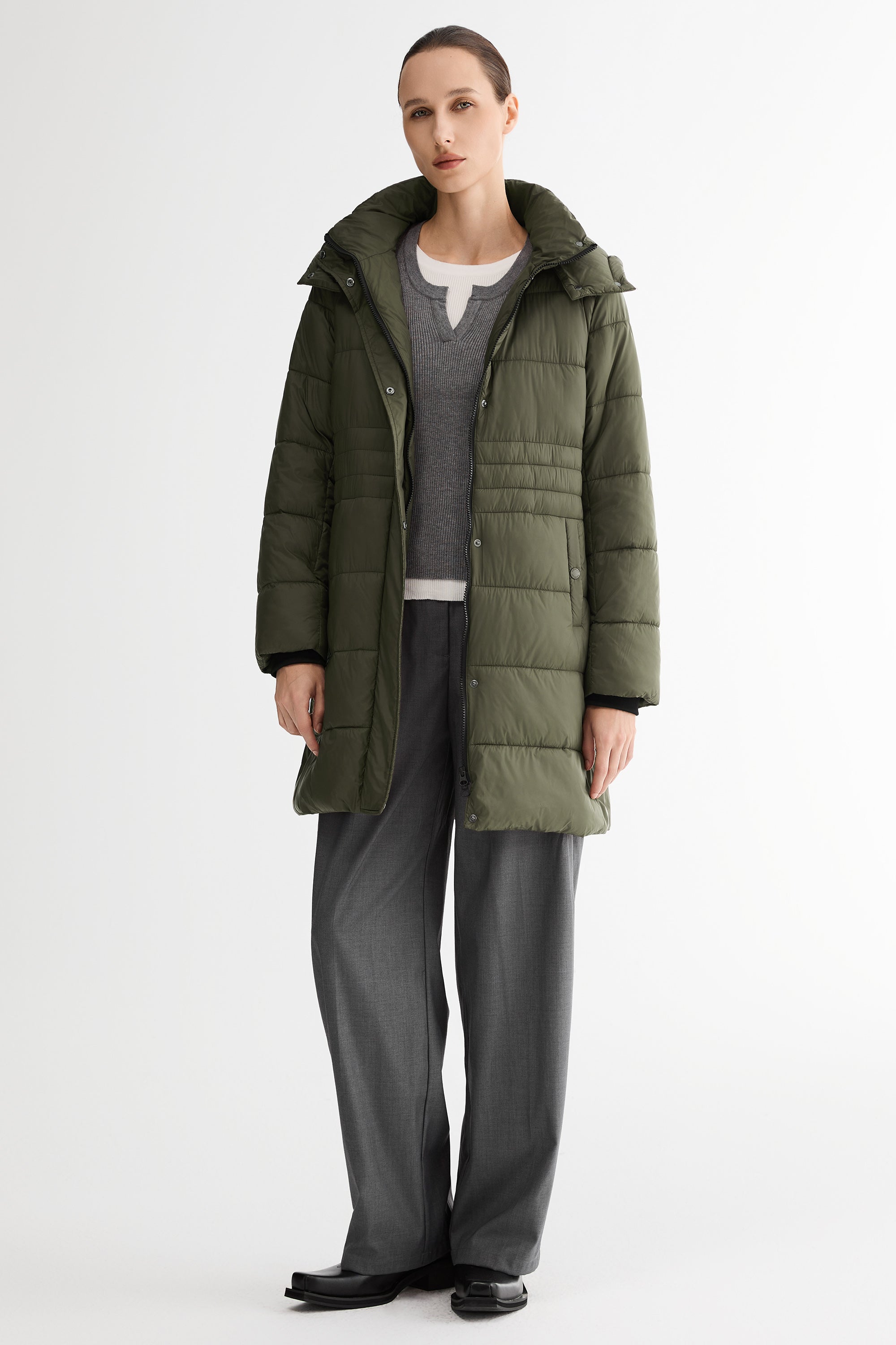 Everyday Insulated Puffer with Hood #color_olive