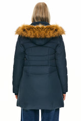 Faux Fur Qulited Puffer Down Jacket