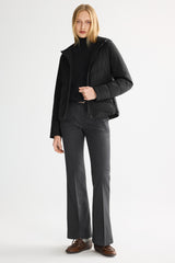 Flattering Quilted Puffer Lightweight Jacket with Hood #color_black