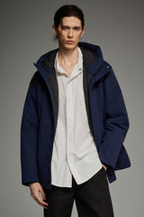 Hooded Lightweight Cropped Everyday Puffer Orolay #color_navy
