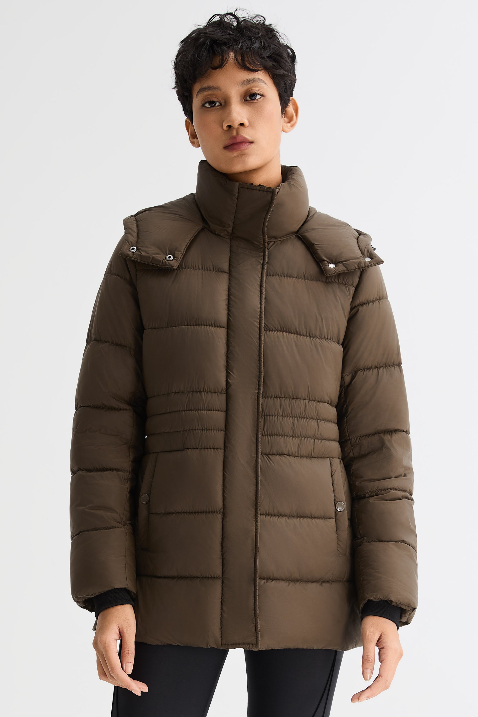 Orolay Hooded Quilted Everyday Puffer Jacket #color_coffee