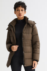 Orolay Hooded Quilted Everyday Puffer Jacket #color_coffee