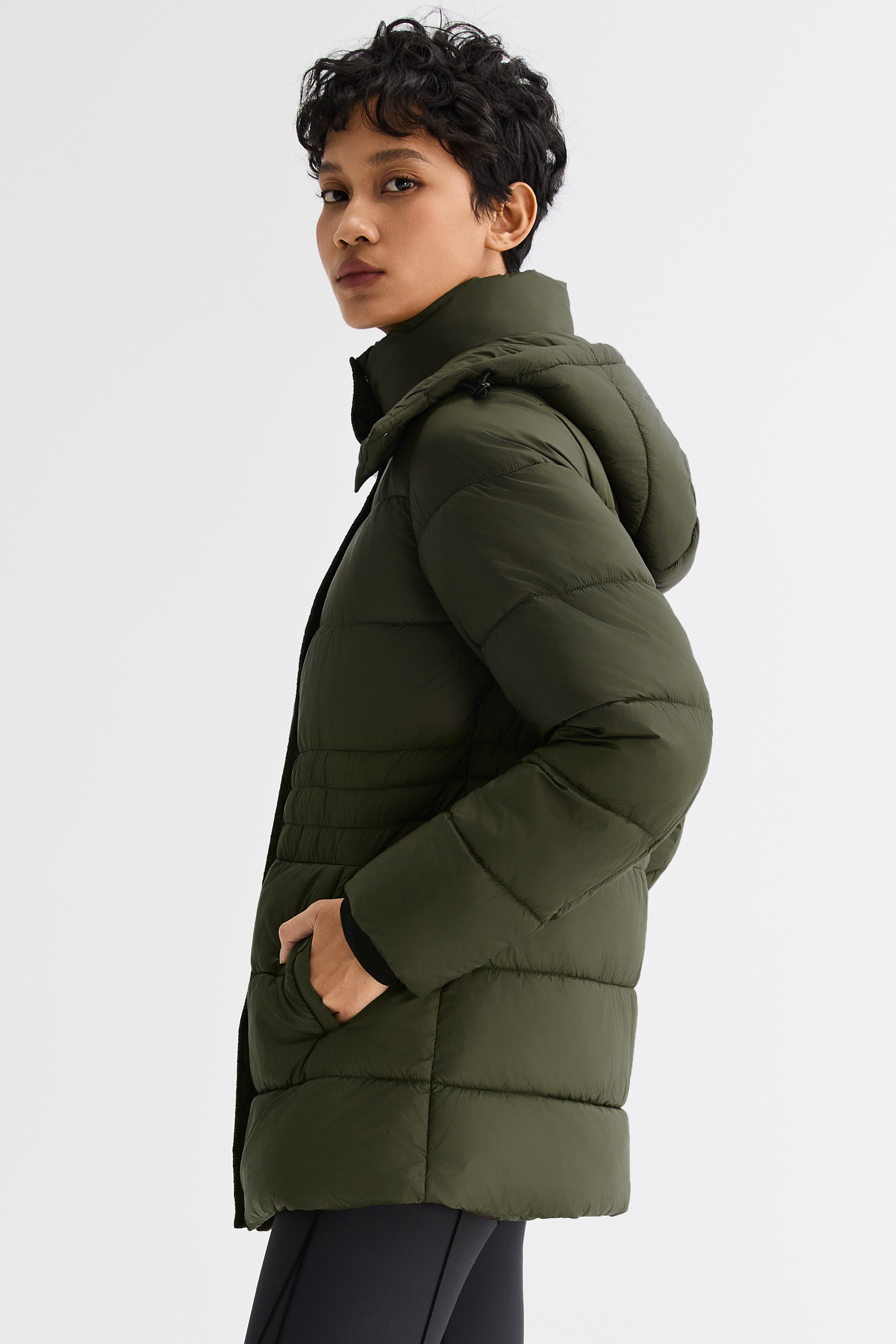 Orolay Hooded Quilted Everyday Puffer Jacket #color_olive