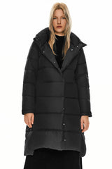 Hooded Winter Two - Way Zipper Down Coat - Orolay, #color_Black