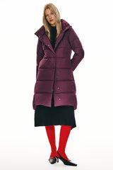 Hooded Winter Two - Way Zipper Down Coat - Orolay, #color_Raspberry Coulis