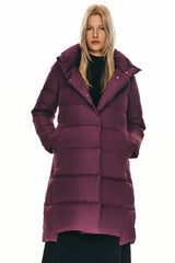 Hooded Winter Two - Way Zipper Down Coat - Orolay, #color_Raspberry Coulis