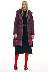 Hooded Winter Two - Way Zipper Down Coat - Orolay, #color_Raspberry Coulis