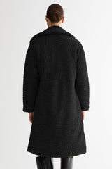 Orolay-Knee-Length Fleece Lapel Down Coat-#color_Black